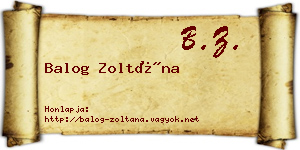 Balog Zoltána névjegykártya