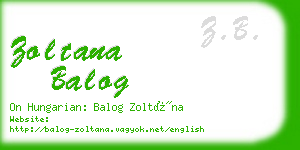zoltana balog business card